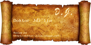 Doktor Júlia névjegykártya